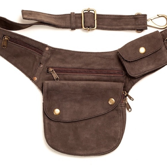 Hip bag belt / festival pouch belt / real leather belt bag/ Fanny pack - Picture 2 of 9
